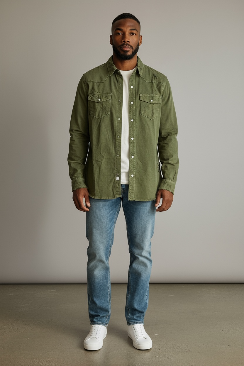 ZAR Green Denim Jacket