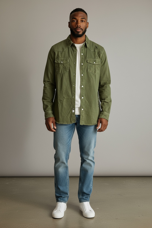 ZAR Green Denim Jacket