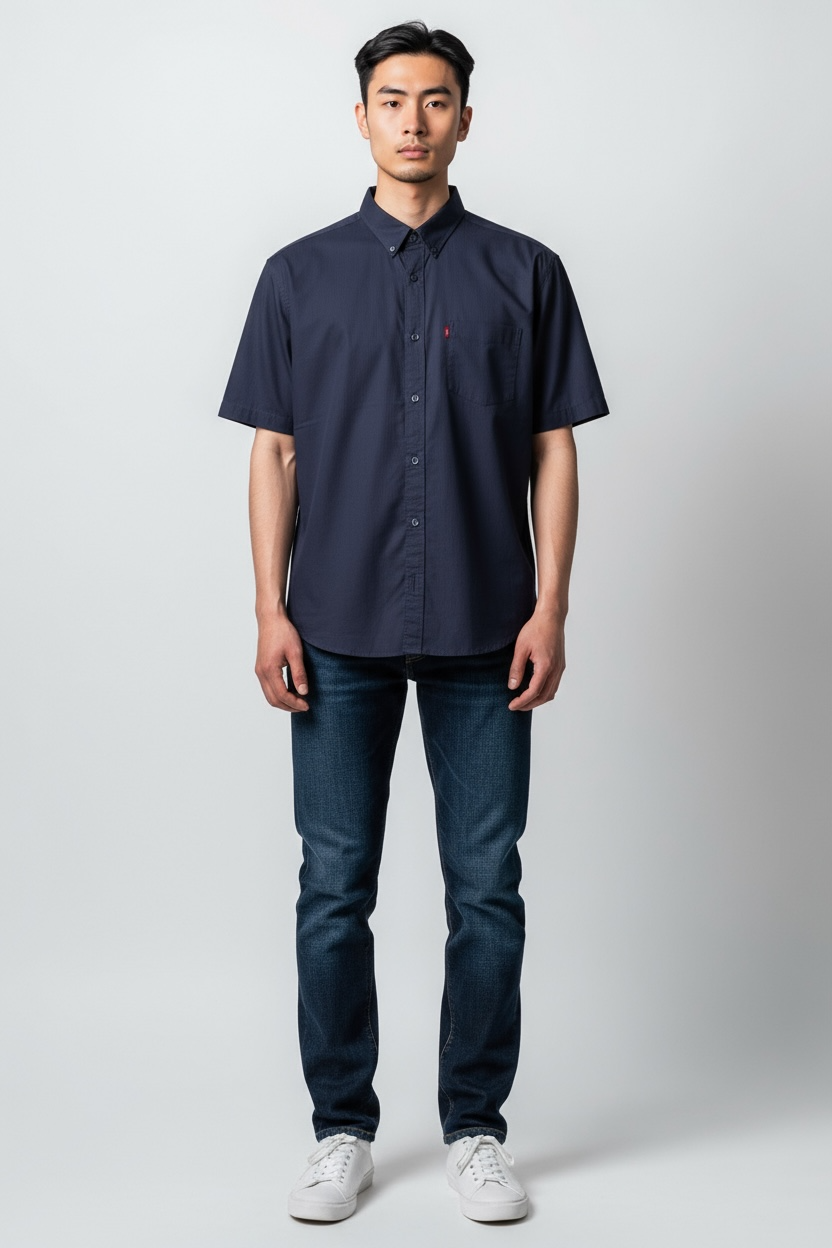 LEV Purple Micro-striped Shirt